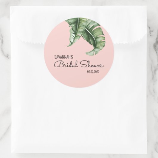 Beverly Hills Pink & Green Vrijgezellenfeest Favor Ronde Sticker (Tas)