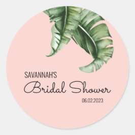 Beverly Hills Pink & Green Vrijgezellenfeest Favor Ronde Sticker