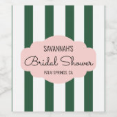 Beverly Hills Pink & Green Vrijgezellenfeest Wijn Etiket (Enkel label)