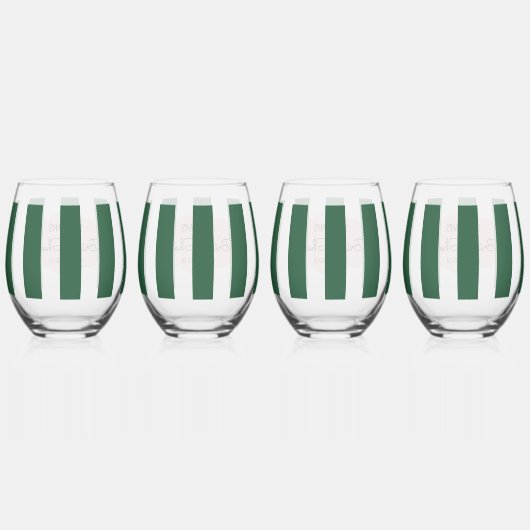 Beverly Hills Pink & Green Vrijgezellenfeest Wijnglas Zonder Voet (Achterkant)