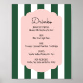 Beverly Hills Roze en Groene Drankkaart Poster (Voorkant)