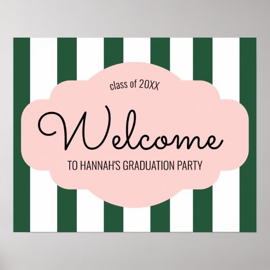 Beverly Hills Roze & Groen Afstuderen Welkom Poster (Voorkant)