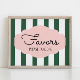 Beverly Hills Roze & Groen Baby Borrel Cadeauschil Poster