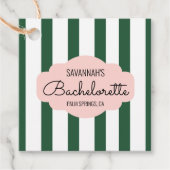 Beverly Hills Roze & Groen Meisjesuitstapfeestje Bedankjes Labels (Voorkant)