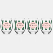 Beverly Hills Roze & Groene Bachelorette Wijnglas Zonder Voet (Voorkant)