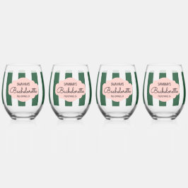 Beverly Hills Roze & Groene Bachelorette Wijnglas Zonder Voet