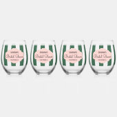 Beverly Hills Roze & Groene Bruidsdiner Wijnglas Zonder Voet (Voorkant)