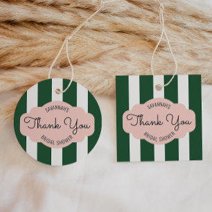 Beverly Hills Roze & Groene Trouwfeest Favoris Tag Bedankjes Labels