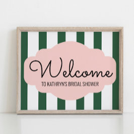 Beverly Hills Roze & Groene Welkom Babyborrel Poster
