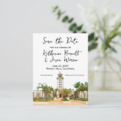 Beverly Hills Stadhuis Save the Date Waterverf Briefkaart (Staand voorkant)
