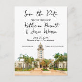 Beverly Hills Stadhuis Save the Date Waterverf Briefkaart (Voorkant)