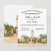 Beverly Hills Stadhuis Save the Date Waterverf Kaart (Voorkant / Achterkant)