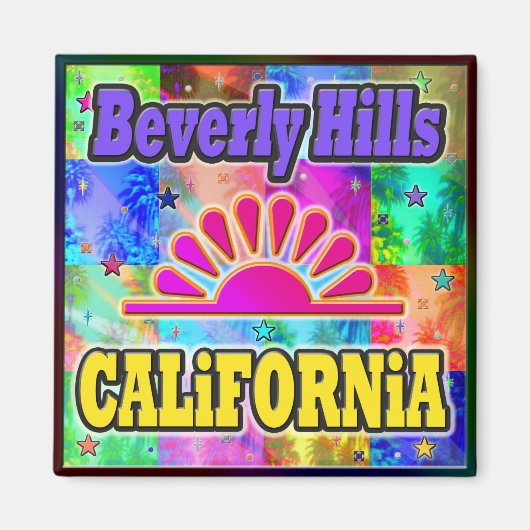 Beverly Hills Sun en Palms Magnet (Voorkant)