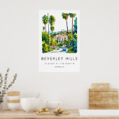 Beverly Hills Watercolor 1 Poster (Keuken)
