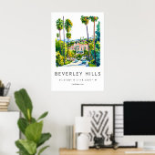 Beverly Hills Watercolor 2 Poster (Thuiskantoor)