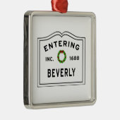 Beverly, MA Holiday Wreath Metal Ornament (Rechts)