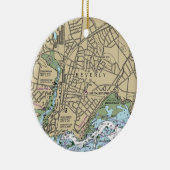 Beverly MA Nautical Chart Keramisch Ornament (Rechts)