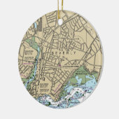 Beverly MA Nautical Chart Keramisch Ornament (Links)