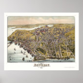 Beverly, MA Panoramic Map - 1886 Poster (Voorkant)