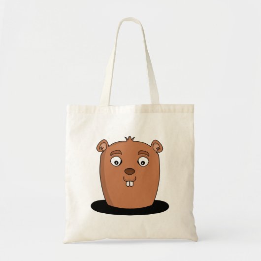 Bevers die uit een gat komen tote bag (Voorkant)