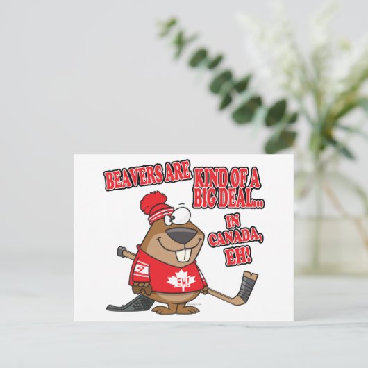 bevers in canada briefkaart (Staand voorkant)