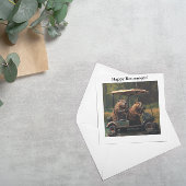 Bevers in een golfkar, aanpasbaar feestdagenkaart