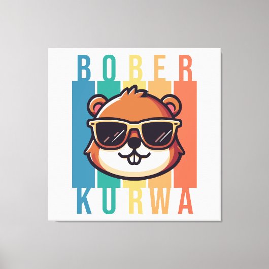 Bevers met zonnebril canvas afdruk (Voorkant)