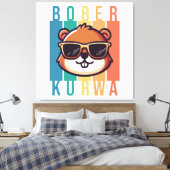 Bevers met zonnebril canvas afdruk (Insitu (Slaapkamer))