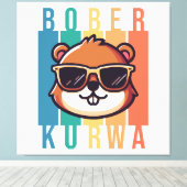 Bevers met zonnebril canvas afdruk (Insitu (Houten vloer))
