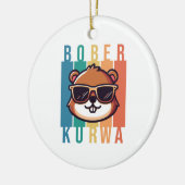 Bevers met zonnebril keramisch ornament (Links)
