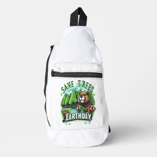 Bevers redden bomen op Aardedag Sling Bag (Voorkant)