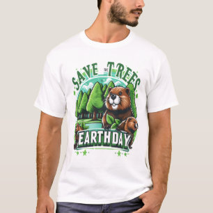 Bevers redden bomen op Aardedag T-shirt