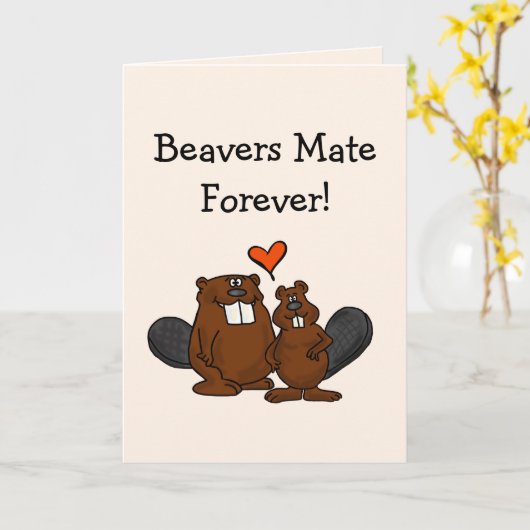 Bevers voor altijd liefde kaart (Gele Bloem)