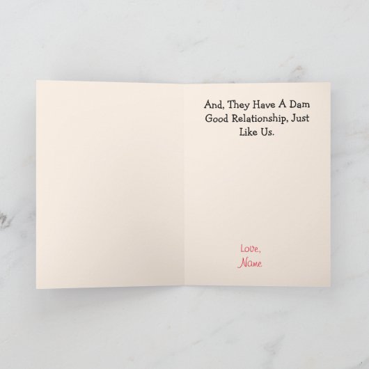 Bevers voor altijd Valentijnskaart Kaart (Binnen)