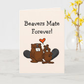 Bevers voor altijd Valentijnskaart Kaart (Gele Bloem)