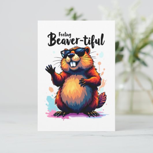 Bevertiful voelen - Funny Beaver Graphic Aankondiging (Staand voorkant)