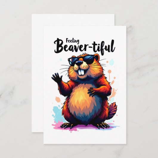 Bevertiful voelen - Funny Beaver Graphic Aankondiging (Voorkant / Achterkant)