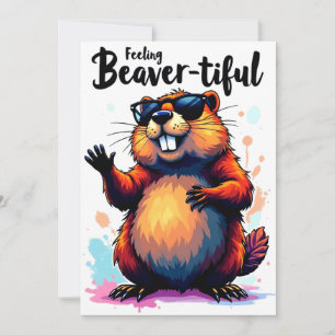 Bevertiful voelen - Funny Beaver Graphic Bedankkaart