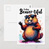 Bevertiful voelen - Funny Beaver Graphic Briefkaart (Voorkant / Achterkant)