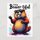 Bevertiful voelen - Funny Beaver Graphic Briefkaart (Voorkant)
