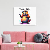 Bevertiful voelen - Funny Beaver Graphic Canvas Afdruk (Insitu (Woonkamer))