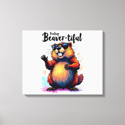 Bevertiful voelen - Funny Beaver Graphic Canvas Afdruk (Voorkant)