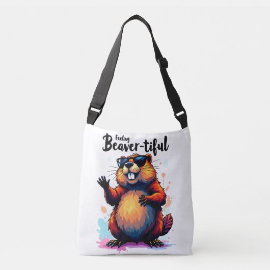 Bevertiful voelen - Funny Beaver Graphic Crossbody Tas (Voorkant)