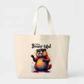 Bevertiful voelen - Funny Beaver Graphic Grote Tote Bag (Voorkant)