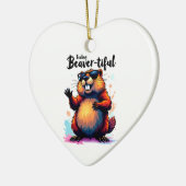 Bevertiful voelen - Funny Beaver Graphic Keramisch Ornament (Links)