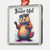 Bevertiful voelen - Funny Beaver Graphic Metalen Ornament (Links)