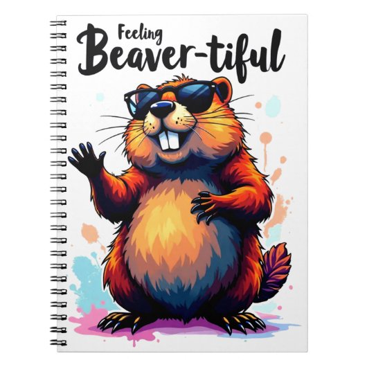 Bevertiful voelen - Funny Beaver Graphic Notitieboek (Voorkant)
