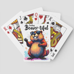 Bevertiful voelen - Funny Beaver Graphic Pokerkaarten