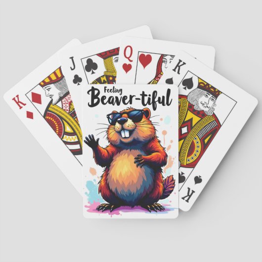 Bevertiful voelen - Funny Beaver Graphic Pokerkaarten (Achterkant)