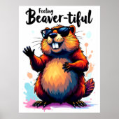 Bevertiful voelen - Funny Beaver Graphic Poster (Voorkant)